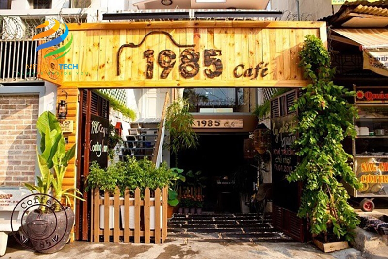 Bảng hiệu retro đơn giản cho quán cà phê